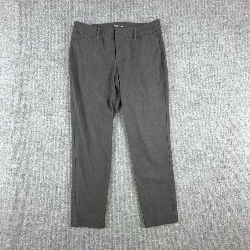 Old Navy Pixie Pants Womens 8 Gray Twill Ankle Slim Stretch Work Office Career